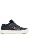 FERRAGAMO BORG LOGO LOW-TOP SNEAKERS