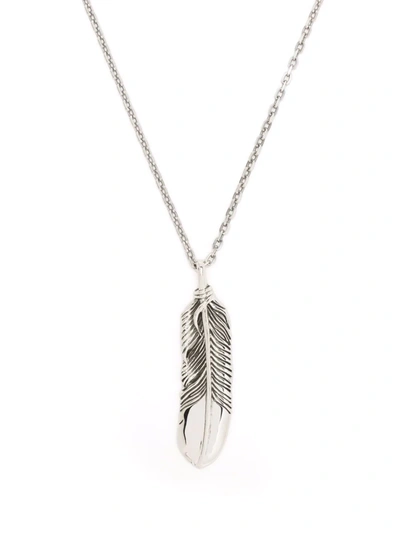 Ambush Silver Feather Charm Necklace In Metallic