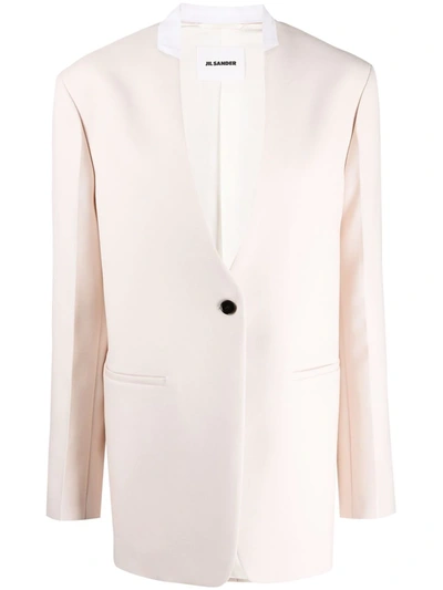 Jil Sander Long-sleeve Single-breasted Blazer In Rosa