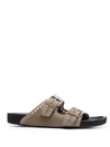 Isabel Marant Lennyo Studded Suede Slides In Beige