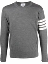 Thom Browne Classic Merino Crewneck Sweater In Grau