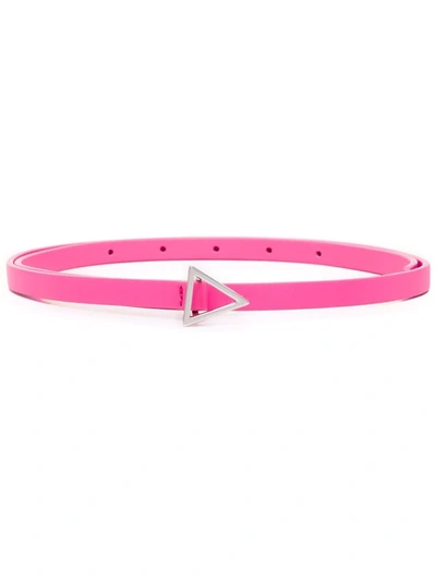 Bottega Veneta Pink Triangle Buckle Thin Belt