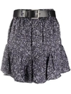Michael Michael Kors Belted-waist Skirt In Schwarz