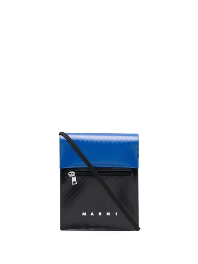 Marni Bicolour Pvc Cross-body Bag In Blau