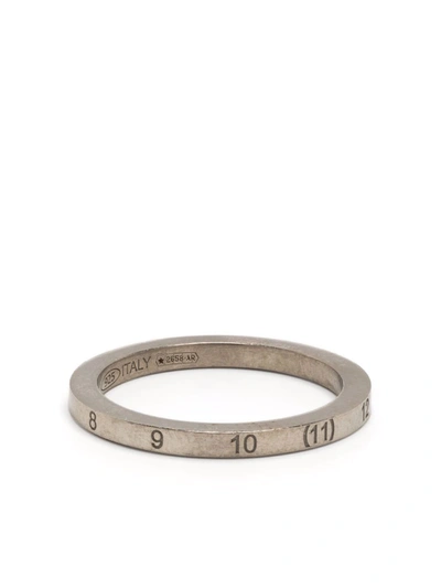 Maison Margiela Engraved-number Ring In Metallic