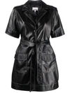 Ganni Future Oleatex Fitted Minidress In Schwarz