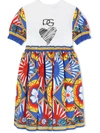 Dolce & Gabbana Graphic-print Skater Dress In Blue