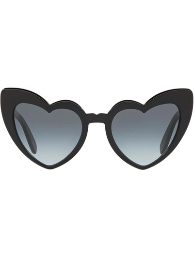 Saint Laurent Cat-eye Heart-frame Sunglasses In Black