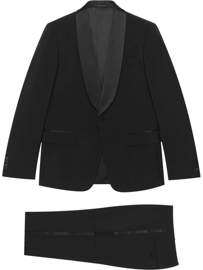 Gucci Single-breasted Trouser Suit In Black