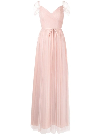 Marchesa Notte Bridesmaids Florence Gathered-tulle Gown In Pink