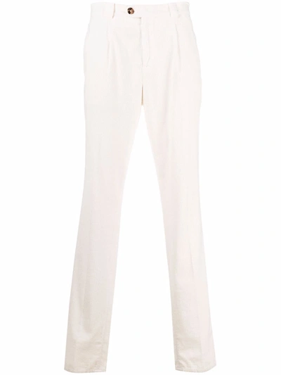 Brunello Cucinelli Slim-cut Chinos In Weiss