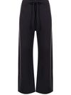 Nili Lotan Kiki Cropped Voile-trimmed Cotton-jersey Track Pants In Black