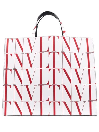 Valentino Garavani Vltn Times Tote Bag In Weiss