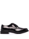 TOD'S POLISHED LEATHER DERBY SHOES
