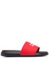 Alexander Mcqueen Show Logo-print Rubber Sliders In Rot
