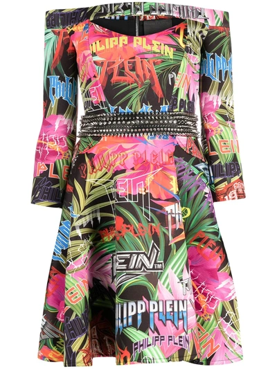 Philipp Plein Jungle Rock Dress In Grün