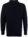 Jil Sander Cashmere-knit Roll-neck Jumper In Blau