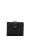 PRADA SMALL LOGO-PLAQUE SAFFIANO LEATHER WALLET