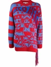 Stella Mccartney Eco Hero Intarsia Wool Knit Sweater In Schwarz