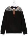 Marcelo Burlon County Of Milan Kids Black And Orange Grizzly Wings Sweatshirt In Black