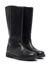 Brunello Cucinelli Leather Embellished Tall Boots In Black