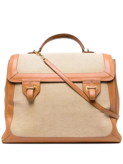 Pre-owned Hermes 1948  Large Flap Two-way Bag In Neutrals
