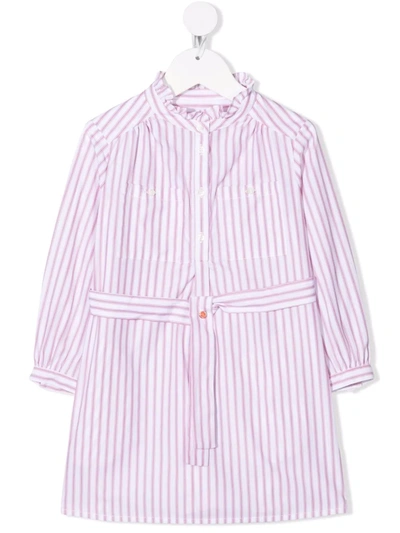 Bonpoint Kids' Stripe-print Shirt Dress In White