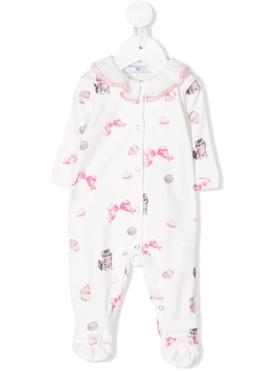 Monnalisa Graphic Print Babygrow In White