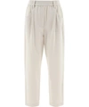 Brunello Cucinelli Cropped Straight-leg Trousers In White