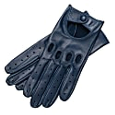 1861 Glove Manufactory Arezzo - Women's Leather Driving Gloves In Jeans Blue Nappa Leather