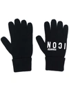 DSQUARED2 LOGO-EMBROIDERED KNITTED GLOVES