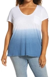 Caslonr Caslon(r) Rounded V-neck Tee In Blue Moonlight Ombre