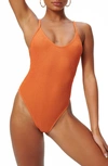 Good American Show Off Jaquard One-piece Swimsuit In Chai001