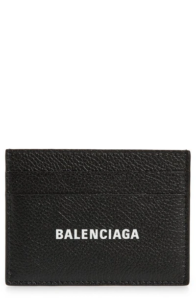 Balenciaga Portacarte Con Logo Traforato In Black