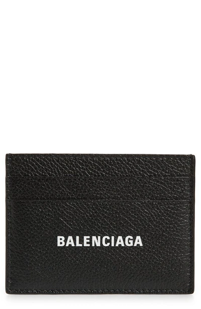 Balenciaga Portacarte Con Logo Traforato In Black/ White