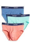 2(x)ist 3- Pack Cotton Contour Pouch Briefs In Opal/ Dutch Blue/ Tea Rose