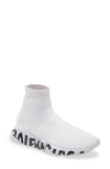 Balenciaga Speed Lt Graffiti Knit Sneaker In 1901 Grey