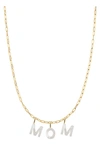 Maria Black Mom Mother-of-pearl Charm Necklace In Yellow Gold
