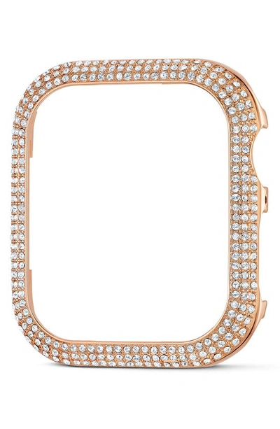 Swarovski Women's Rose Gold-tone Sparkling Case, Compatible With Apple Watch, 41mm In Pink