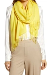 Nordstrom Tissue Weight Wool & Cashmere Scarf In Yellow Illuminate