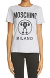 MOSCHINO DOUBLE QUESTION MARK LOGO GRAPHIC TEE,J071055404001