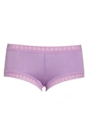 Hanky Panky Dream Lace Trim Modal Boyshorts In Berry Pie Purple