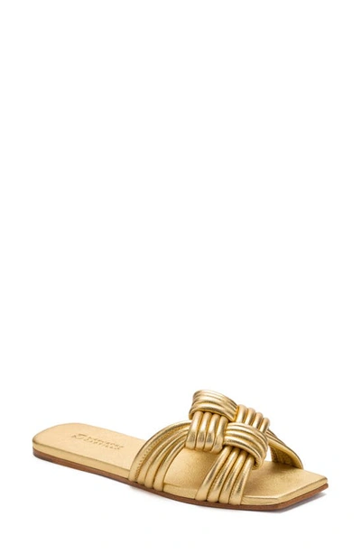 Mercedes Castillo Tatiana Slide Sandal In Gold Lamb | ModeSens