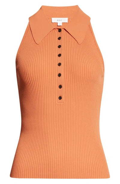 A.l.c Collared Knitted Top In Clay