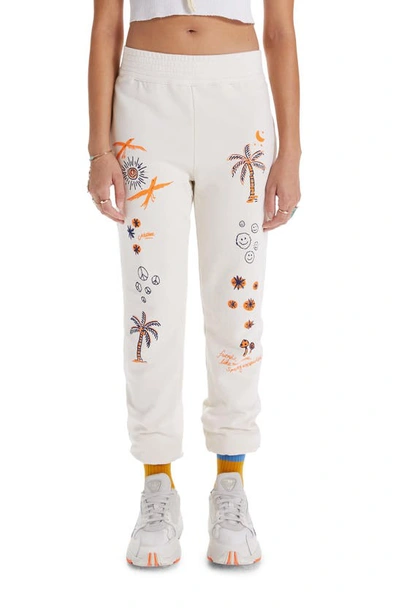 Mother The Springy Lounger Tie Dye Ankle Pants In Lets Be Pacific