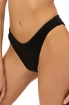 Frankies Bikinis Enzo Terry Cloth Bikini Bottoms In Black