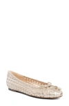 Ali Macgraw Woven Ballet Flat In Gold