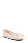 Ali Macgraw Woven Ballet Flat In Off White