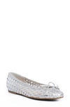 Ali Macgraw Woven Ballet Flat In Silver