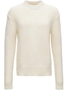 JIL SANDER IVORY-COLORED WOOL AND MOHAIR SWEATER,JPUT752518MTY19088101